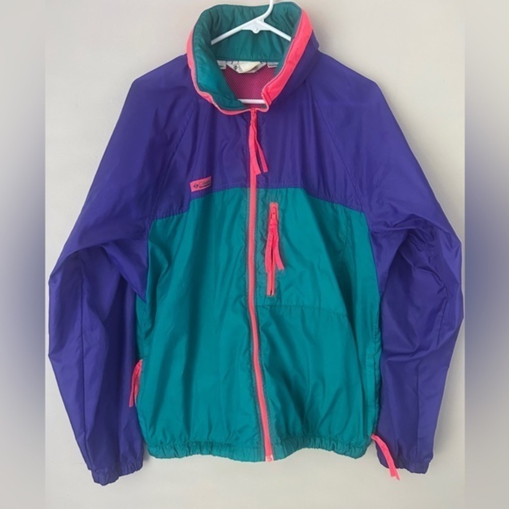 Columbia‎ Purple and Green Raincoat Vibrant Design